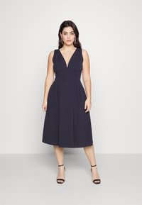 WAL G CURVE KANDY V NECK MIDI - Vestido informal - navy blue