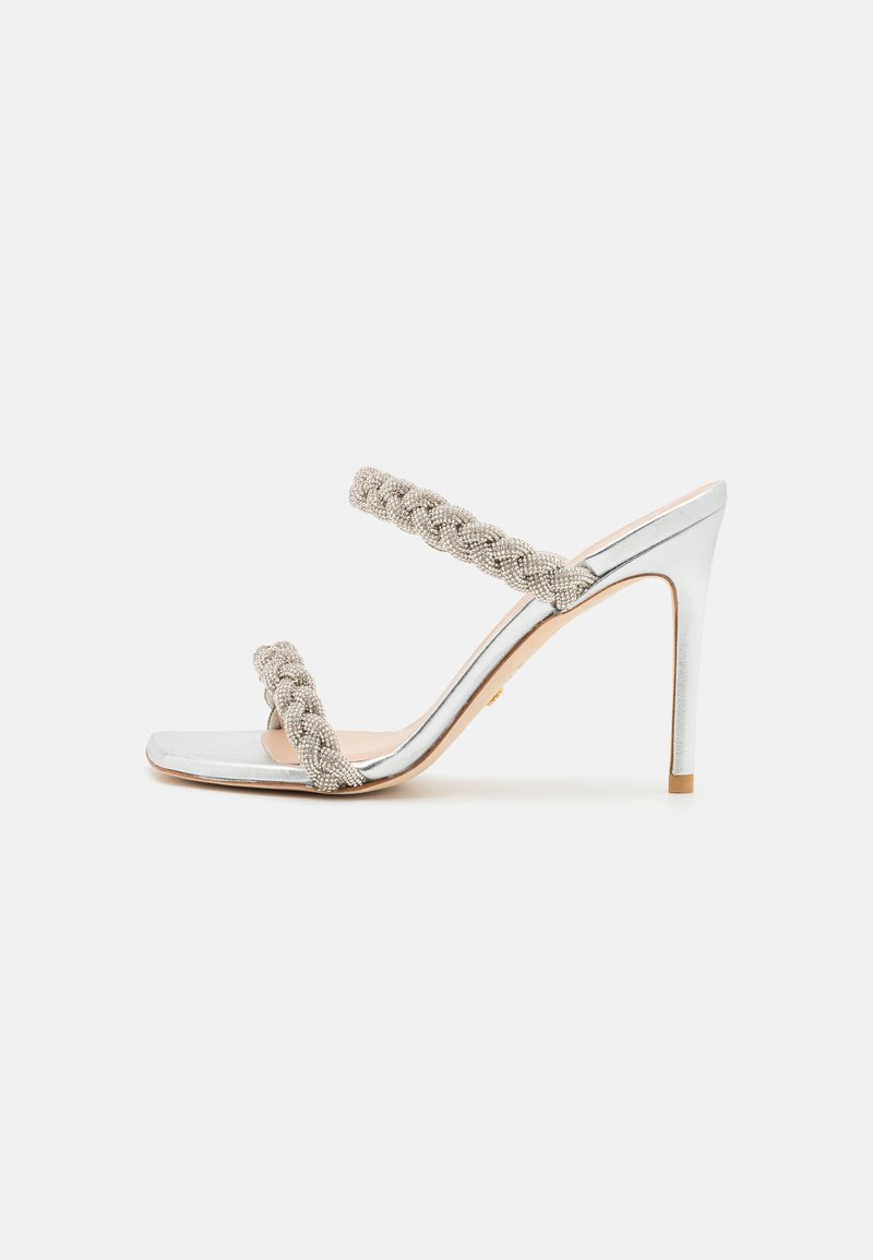 Stuart Weitzman ADDISON - Heeled mules - silver/silver-coloured ...