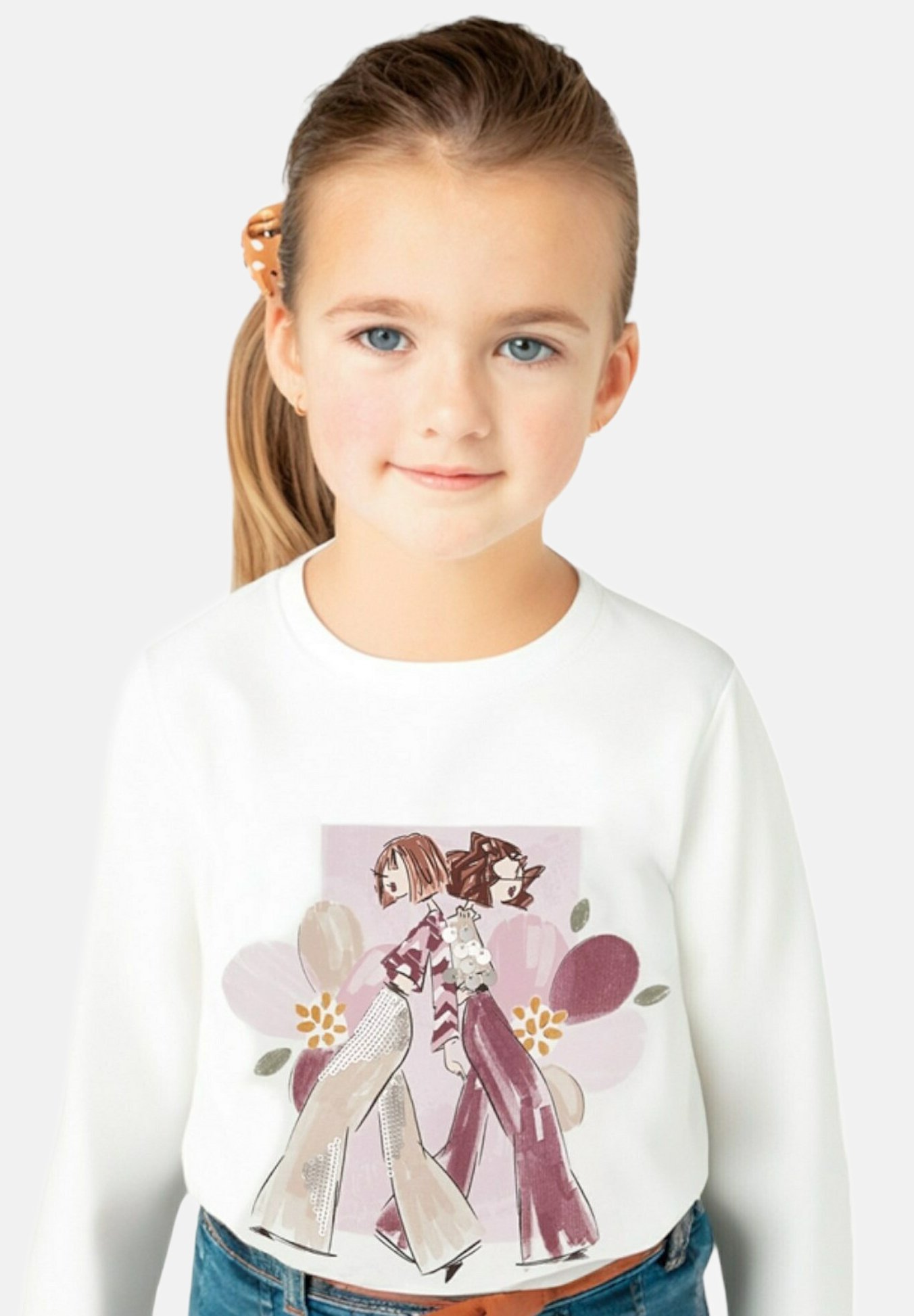 Mayoral Maglietta a manica lunga bianco sporco/bianco denim