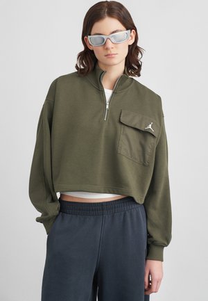 Melegítőfelső - khaki/white