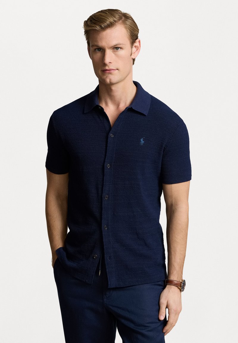 Polo Ralph Lauren TEXTURED COTTON LINEN SHIRT JUMPER - Krekls - bright navy
