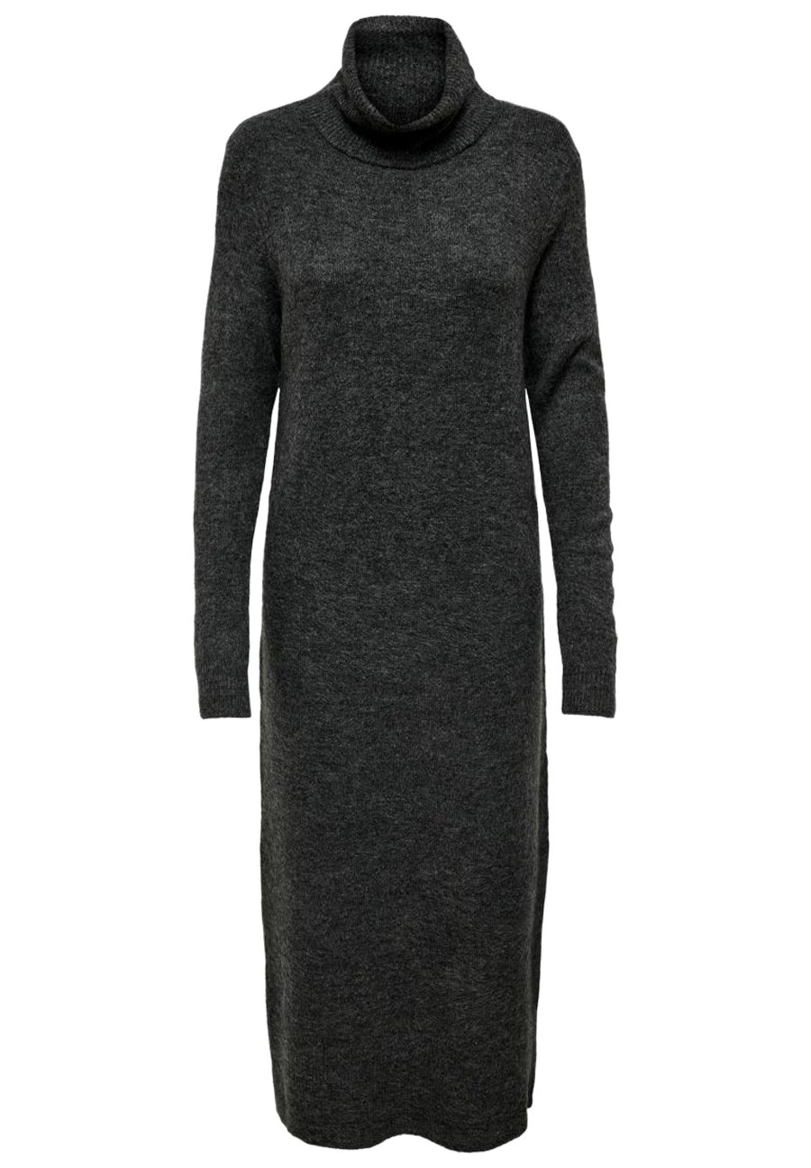 ONLY EXTRALANG - Gebreide jurk - dark grey melange/donkergrijs gemêleerd -  Zalando.be