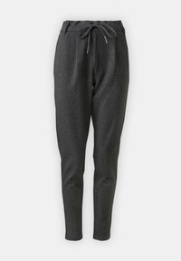 Kolgrå joggingbyxor i texturerad tyg, med en åtsittande passform, elastisk midja och dragsko.