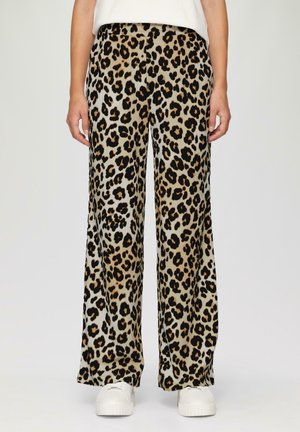 s.Oliver MIT WIDE LEG AUS STRUKTUR - Broek - creme