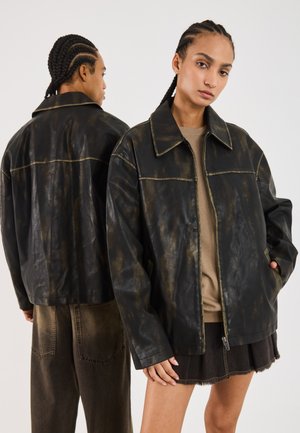 UNISEX - Imitert skinnjakke - dark grey