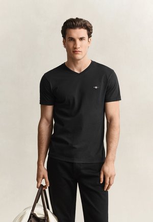 GANT SLIM FIT - T-shirt basique - black
