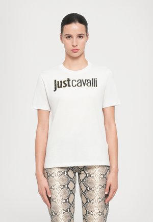 LOGO GLITTER - T-shirt imprimé - white/gold-coloured