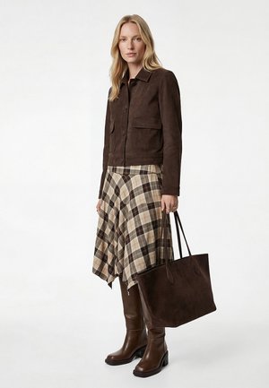 Koton, PLAID MIDI - A-linjainen hame - brown