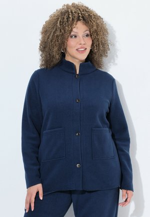 Ulla Popken, FLEECE COLLARED CUT HEM JACKET - Forro polar - marine