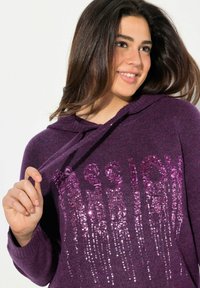 Ulla Popken SEQUINED LONG SLEEVE  - Felpa con cappuccio - violet
