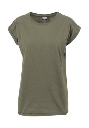 Urban Classics, EXTENDED SHOULDER - Základné tričko - olive