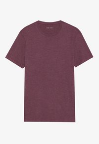 Bordo majica s okruglim izrezom, kratkim rukavima, izrađena od mekog, teksturiranog materijala. Ima jednostavan, klasičan dizajn bez uzoraka.