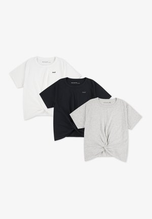 3 PACK - Camiseta básica - light grey/black/white