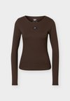 RUCHED LONG SLEEVE - Μπλούζα με μακριά μανίκια - espresso