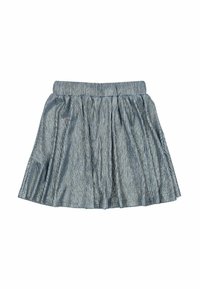 Ezüst színű, plisszírozott szoknya könnyű anyagból, texturált felülettel, kényelmes és könnyen viselhető, rugalmas derékkal.