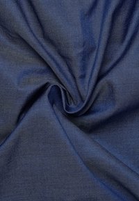 Dark blue fabric with a smooth texture, featuring a subtle ribbed pattern. The material appears lightweight and drapes easily.