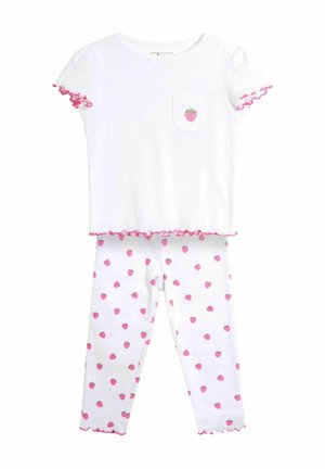 REGULAR FIT - STRAWBERRY EMBROIDERED SET - Komplet pižame - white