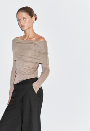 Massimo Dutti LONG SLEEVE STRAPLESS - Longsleeve - light brown