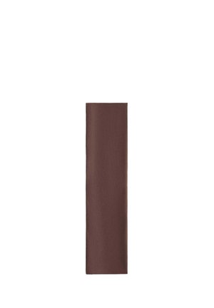 Brown fabric rectangle, smooth texture with a slight sheen. Uniform color with no visible patterns, detailing, or hardware. Simple design.