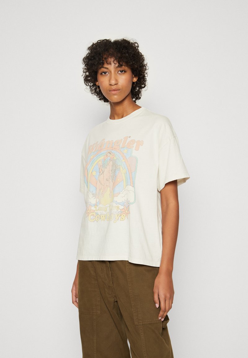 Wrangler GIRLFRIEND TEE - Tričko s potlačou - vintage white