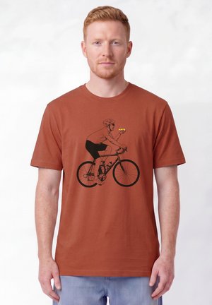 watapparel, FAHRRAD UND PIZZA UNISEX - T-shirt imprimé - heritage brown