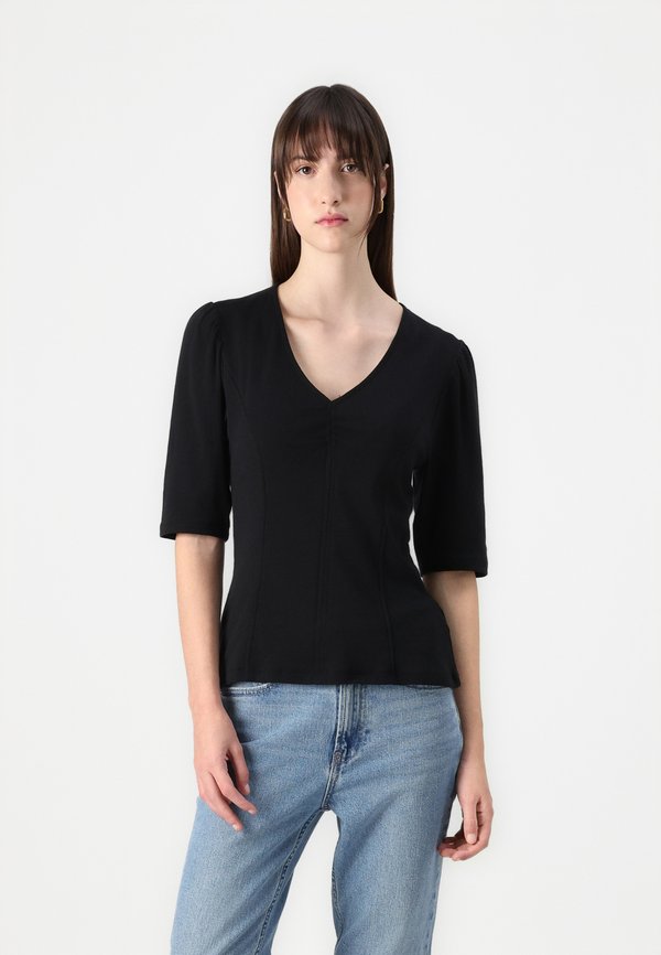 V ELBOW NECK PUFF TEE - Basic T-shirt