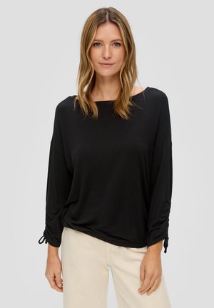 MIT RAFFUNG AN DEN ÄRMELN - Langarmshirt - schwarz