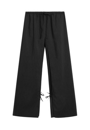 Massimo Dutti, DOUBLE-LAYER PANTS WITH TIE DETAIL - Broek - black