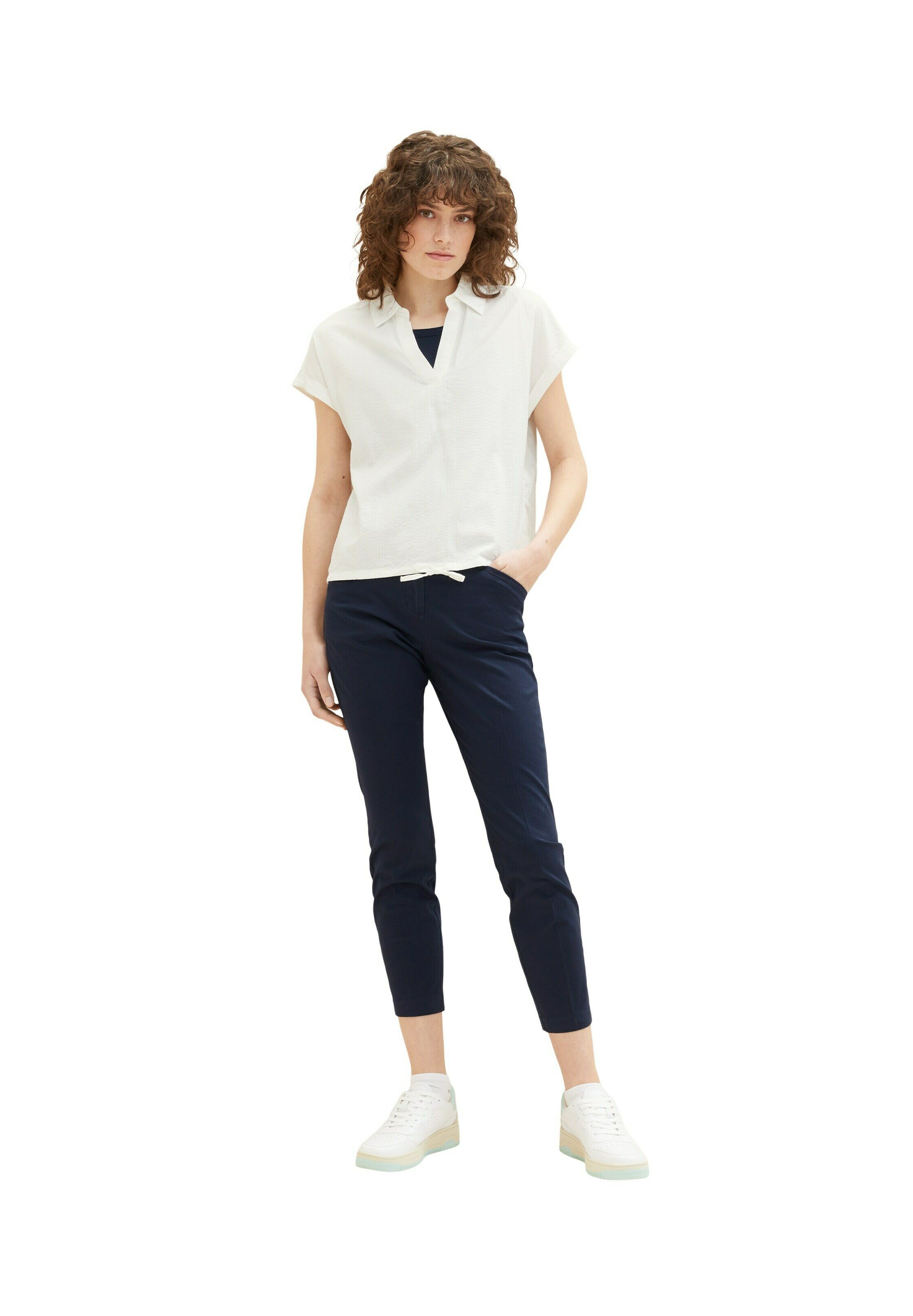 TOM TAILOR T-Shirt Donna Manica Corta - 1046269 In Whisper White - Taglia XL - Casual Chic