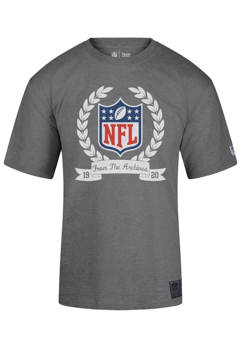 Gray cotton t-shirt featuring a central NFL logo with laurel accents, along with the text "From The Archives" and the years "19 20" below.