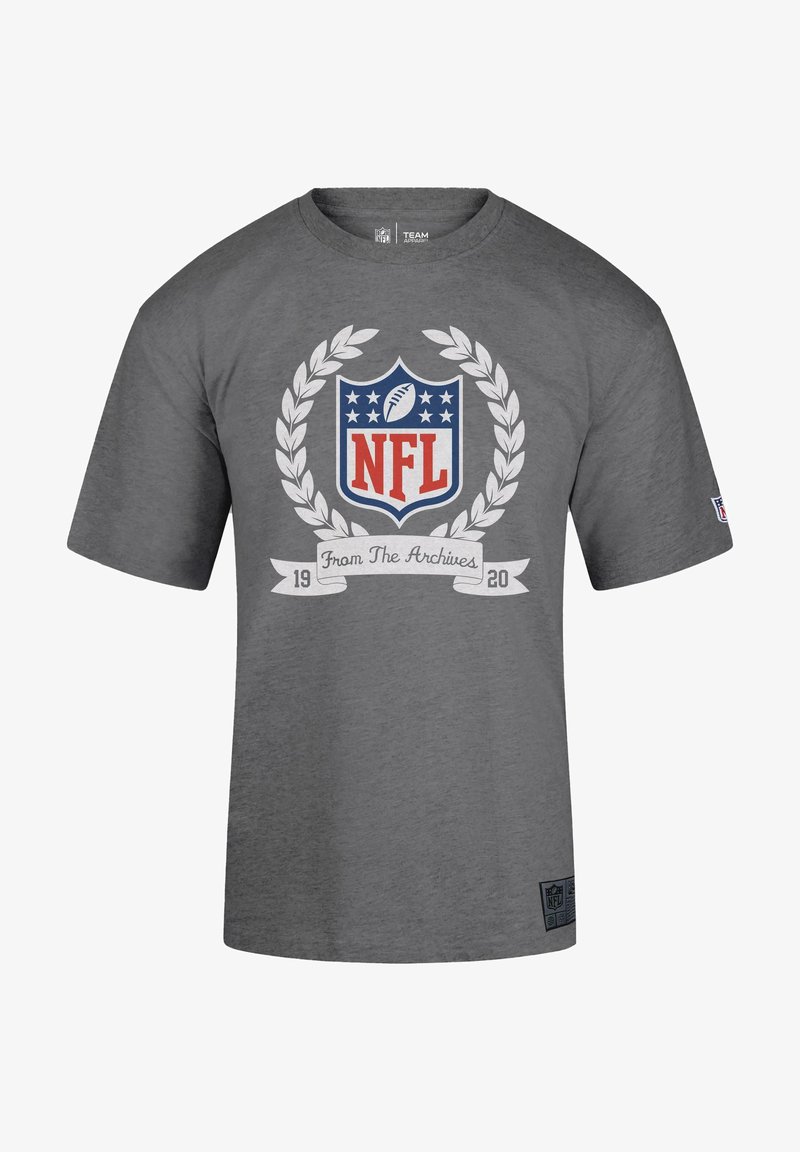 Gray cotton t-shirt featuring a central NFL logo with laurel accents, along with the text "From The Archives" and the years "19 20" below.