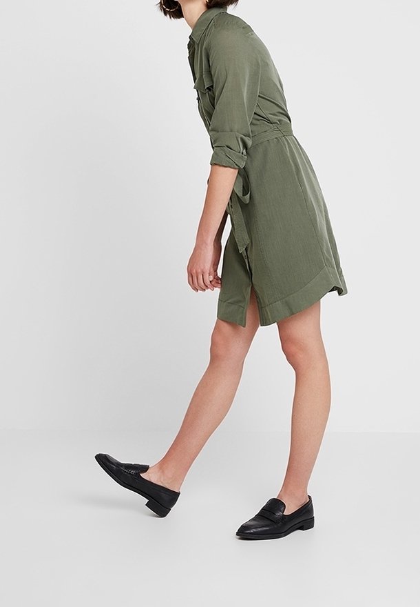 Banana Republic Shirt dress - dark green - (Pre-owned) - Zalando