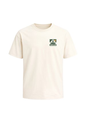 Neverless, HERREN T-SHIRT - OUTDOOR FEELING - OVERSIZED RELAXED FIT SOMMER - Print T-shirt - hell-beige