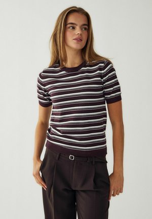 Noella, N-MUNA KNIT - Тениска с щампа - dannia chocolate white stripe