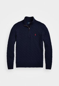 CABLE-KNIT WOOL-CASHMERE JUMPER - Striktrøje - hunter navy