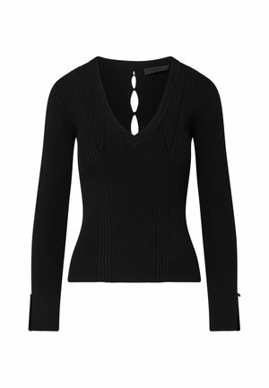 LIU JO, LIU JO V-NECK JUMPER - Pullover - black
