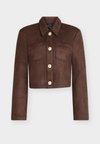 LORENZO VEGAN SUEDE SHIRT - Button-down blouse - chocolate