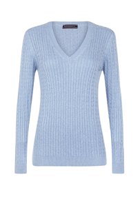 V-NECK CABLE - Džemper - blue