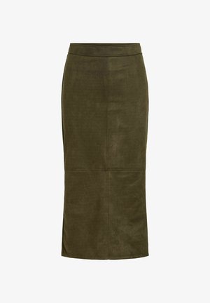 VILA, MIDI SKIRT VITAMIRA HIGH WAIST - Jupe trapèze - forest night