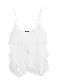STRAPPY TOP WITH RUFFLE DETAIL - Top - white