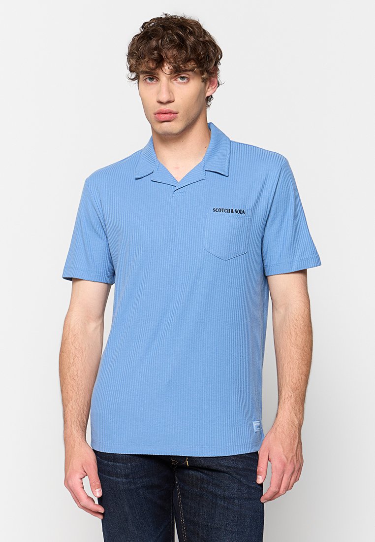 Scotch & Soda T-shirt basic blauw