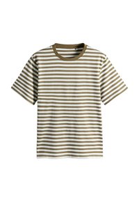 THE SET REGULAR FIT - 4 PACK SHORT SLEEVE - T-Shirt basic - black cream eru stripe khaki green
