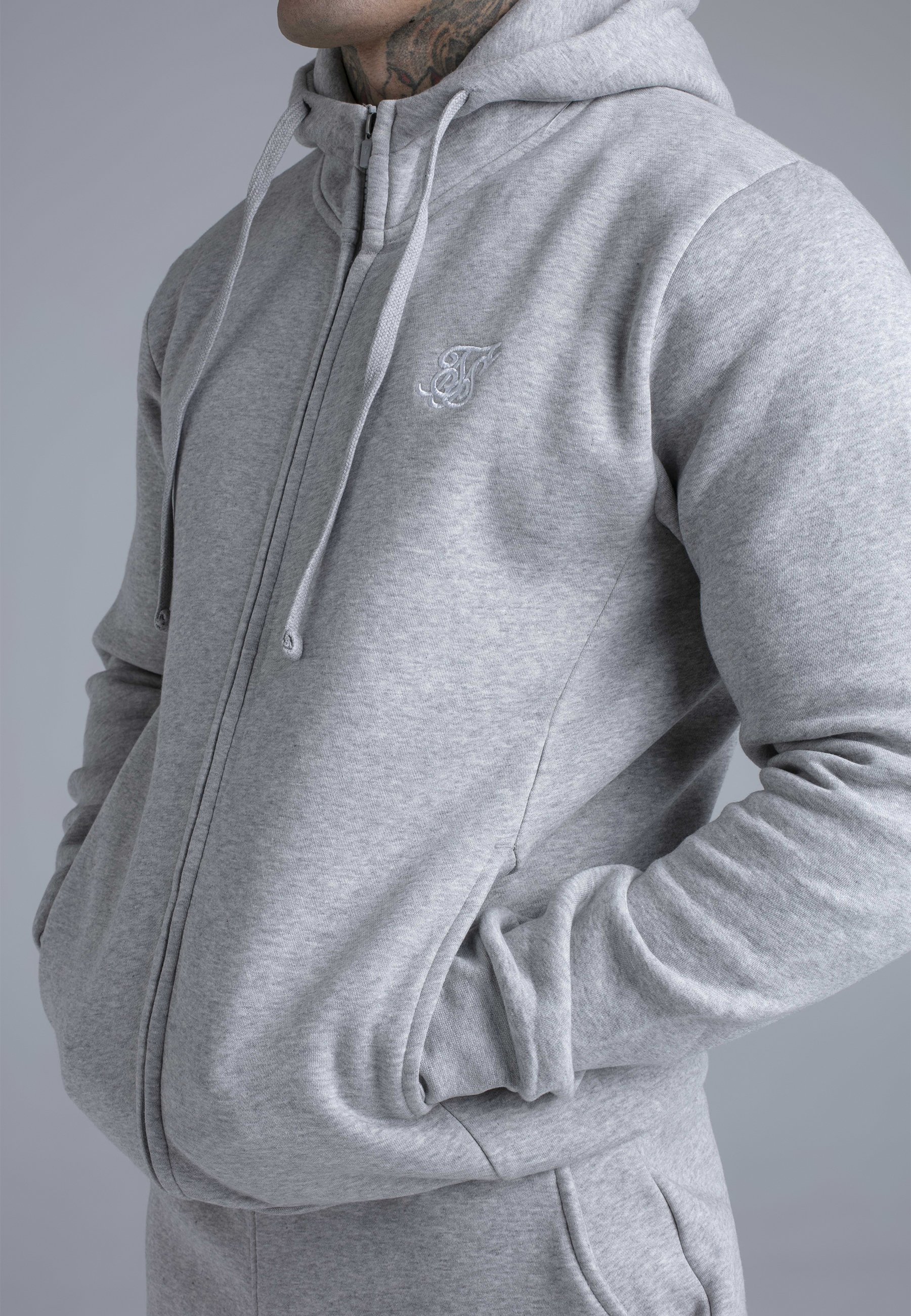 SIKSILK ESSENTIALS FULL ZIP - Zip-up sweatshirt - grey marl/grey