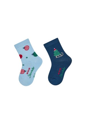 Sterntaler, SOCKEN 2ER PACK WEIHNACHTSKUGELN UND TANNENBAUM MIT ELASTISCHEM BÜNDCHEN - Socks - hellblau