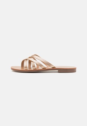 Sandales tongs - rose gold-coloured
