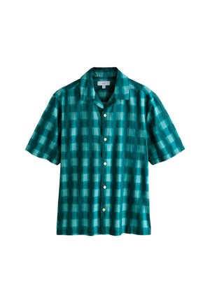 Next, REGULAR FIT - WATERCOLOUR SHORT SLEEVE CHECK - Vapaa-ajan kauluspaita - light blue