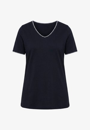 Angel of Style, TWO-TONE TRIM V-NECK TEE - T-shirt basique - black