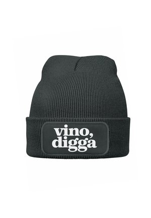 MIT SPRUCH AUFDRUCK LUSTIG VINO DIGGA - Beanie - dunkelgrau