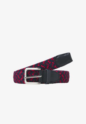 Jack & Jones JACSPRING BELT - Cinturón trenzado - navy blazer detail:red mix