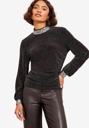 Friends Like These HIGH NECK WITH SEQUIN DETAIL - Pusero - black
